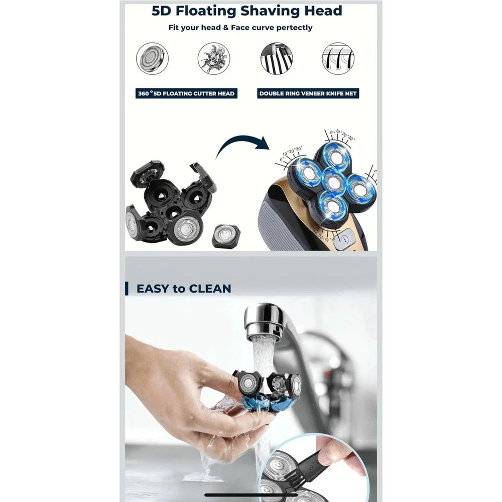 3 Pcs Blades Refills Compatible with Freebird Head Shaver, 5 Blades Shaver Repla
